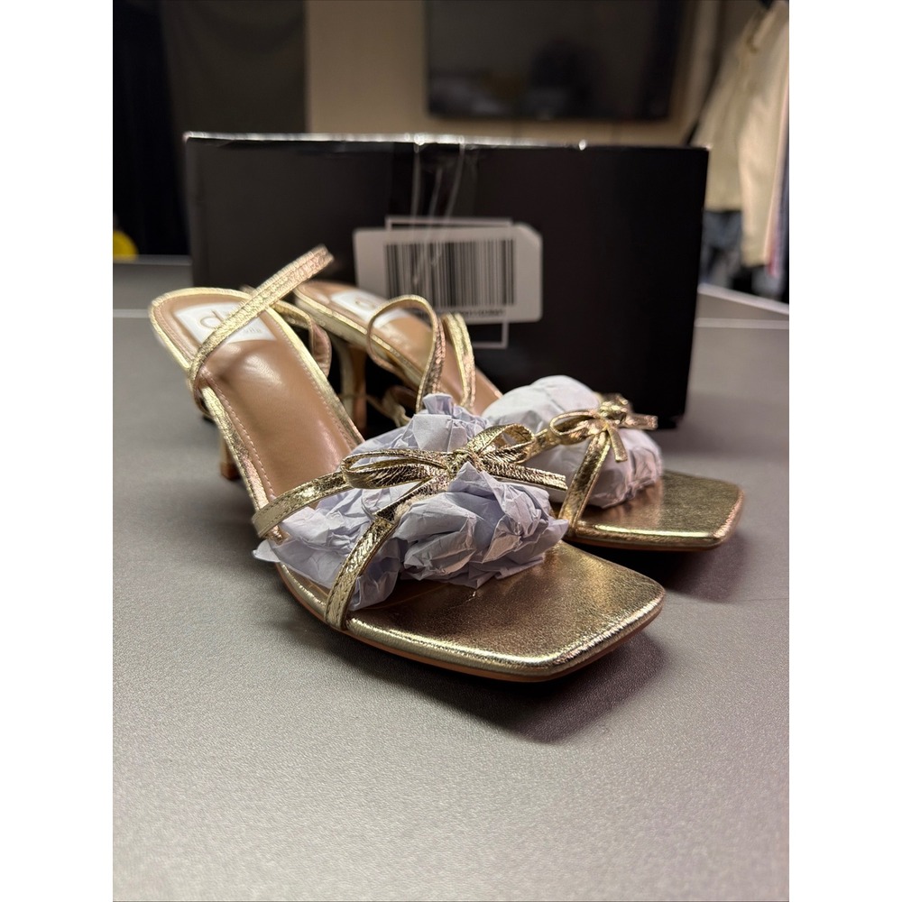 Dolce Vita Zidane Gold Bow Ankle-Strap Dress Sandals Women's Size 7.5 NWB - Picture 4 of 9
